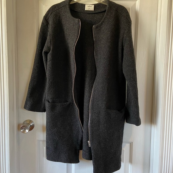 Wilfred Merino Wool Jacket Zip Up Black Knit Size Medium - Picture 5 of 8